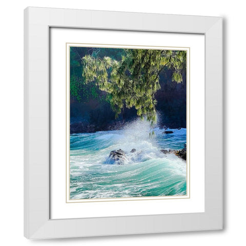 Seaside Surge White Modern Wood Framed Art Print with Double Matting by Nebula, Melissa