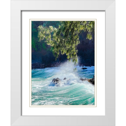 Seaside Surge White Modern Wood Framed Art Print with Double Matting by Nebula, Melissa