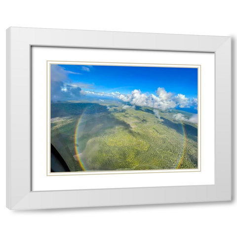 Full Circle Birds Eye White Modern Wood Framed Art Print with Double Matting by Nebula, Melissa