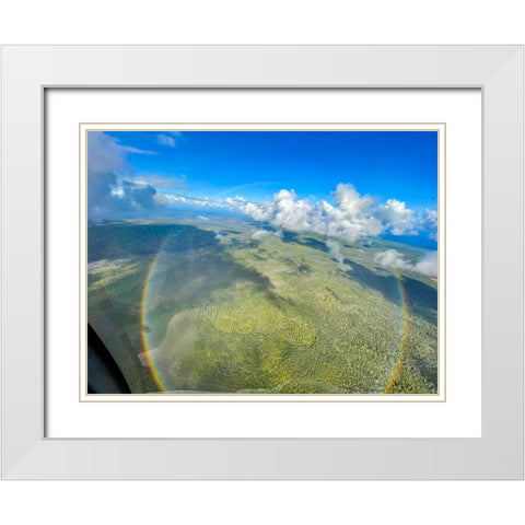 Full Circle Birds Eye White Modern Wood Framed Art Print with Double Matting by Nebula, Melissa