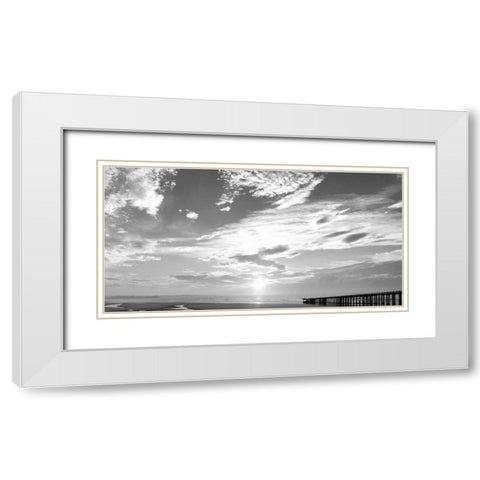 Beach Stroll BW 1 White Modern Wood Framed Art Print with Double Matting by Prime, Marcus
