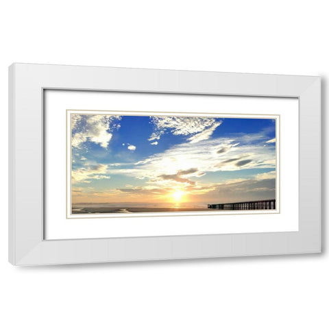 Beach Stroll 1 White Modern Wood Framed Art Print with Double Matting by Prime, Marcus