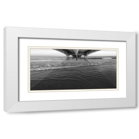 Beneath The Bridge BW White Modern Wood Framed Art Print with Double Matting by Prime, Marcus