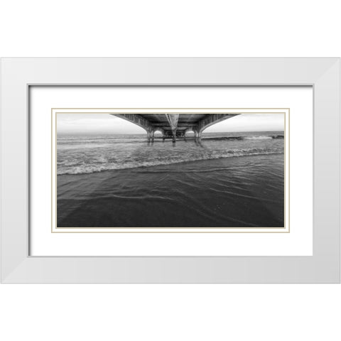 Beneath The Bridge BW White Modern Wood Framed Art Print with Double Matting by Prime, Marcus