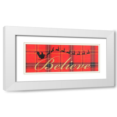 Believe In Plaid White Modern Wood Framed Art Print with Double Matting by Prime, Marcus