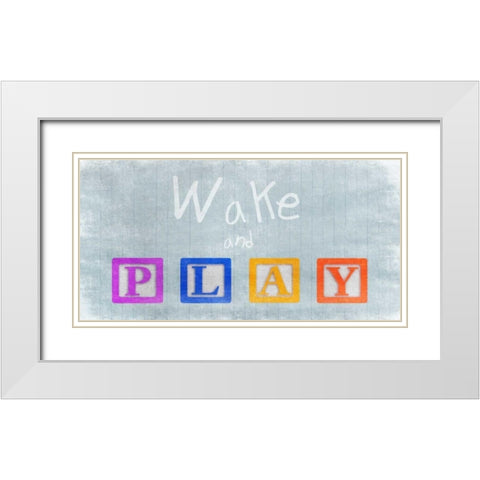 Wake And Play White Modern Wood Framed Art Print with Double Matting by Prime, Marcus
