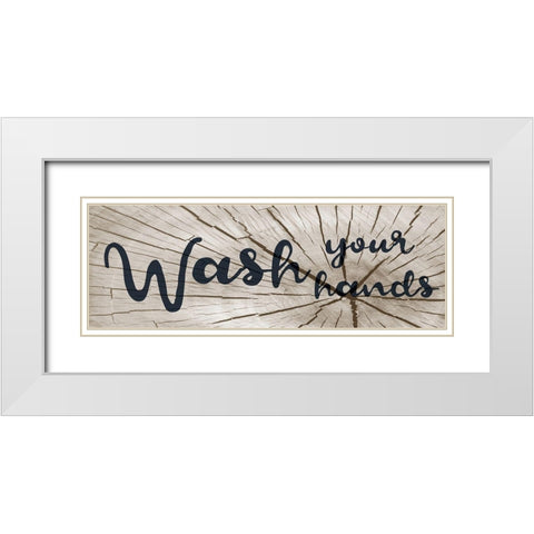 Hand Washing White Modern Wood Framed Art Print with Double Matting by Prime, Marcus