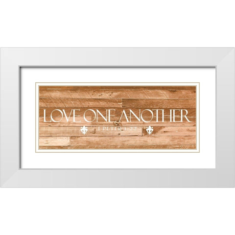 Love All White Modern Wood Framed Art Print with Double Matting by Prime, Marcus