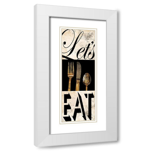 Lets Eat White Modern Wood Framed Art Print with Double Matting by Prime, Marcus