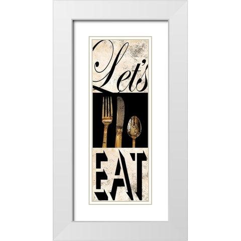 Lets Eat White Modern Wood Framed Art Print with Double Matting by Prime, Marcus