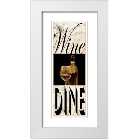 Wine Dine White Modern Wood Framed Art Print with Double Matting by Prime, Marcus