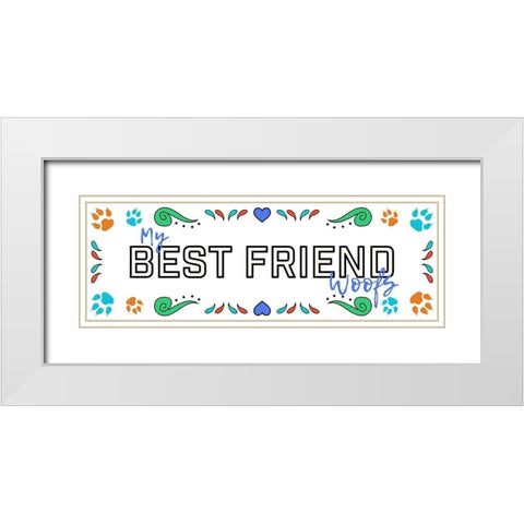 Sugar Best Friend 2 White Modern Wood Framed Art Print with Double Matting by Prime, Marcus