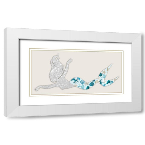 Celestial Mermaid White Modern Wood Framed Art Print with Double Matting by Prime, Marcus