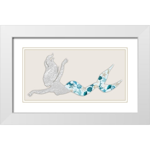 Celestial Mermaid White Modern Wood Framed Art Print with Double Matting by Prime, Marcus