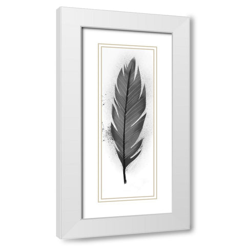 Wonder Feather 1 White Modern Wood Framed Art Print with Double Matting by Prime, Marcus