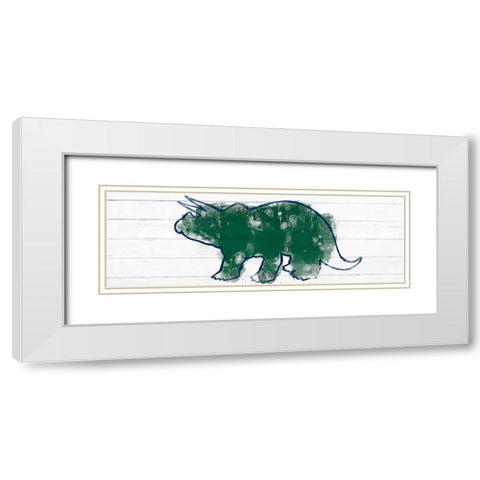 Kiddie Dino 1 White Modern Wood Framed Art Print with Double Matting by Prime, Marcus
