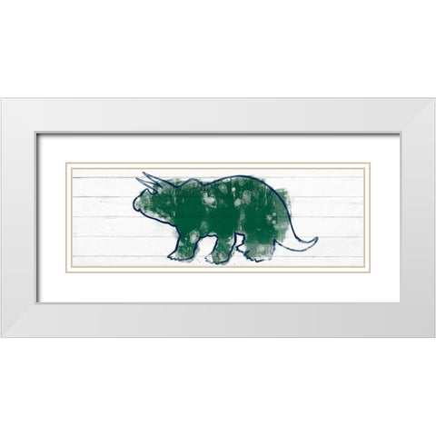 Kiddie Dino 1 White Modern Wood Framed Art Print with Double Matting by Prime, Marcus