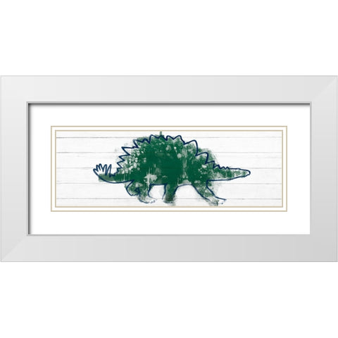 Kiddie Dino 2 White Modern Wood Framed Art Print with Double Matting by Prime, Marcus