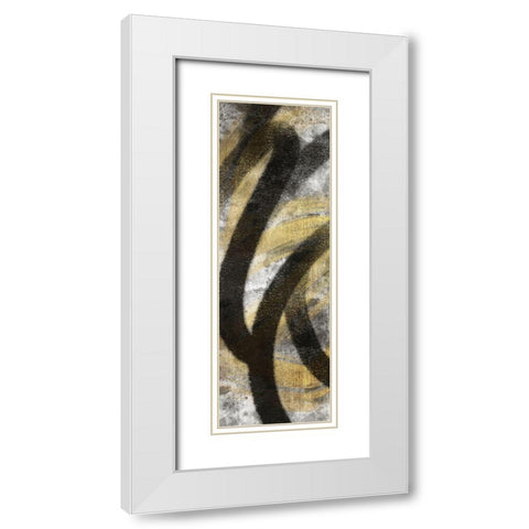 Striking Marks Neutral 1 White Modern Wood Framed Art Print with Double Matting by Prime, Marcus
