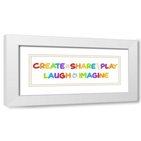 Fun Rules White Modern Wood Framed Art Print with Double Matting by Prime, Marcus