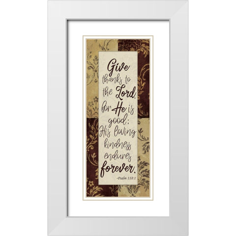 Kindness Endures White Modern Wood Framed Art Print with Double Matting by Prime, Marcus
