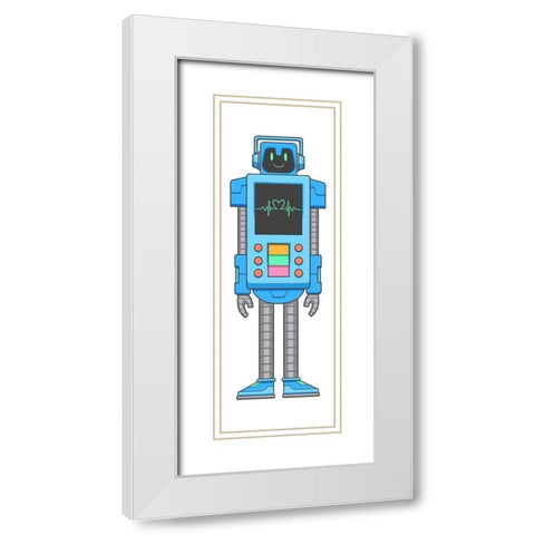 Heart Beat Bot White Modern Wood Framed Art Print with Double Matting by Prime, Marcus