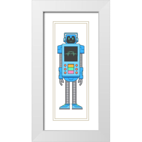 Heart Beat Bot White Modern Wood Framed Art Print with Double Matting by Prime, Marcus