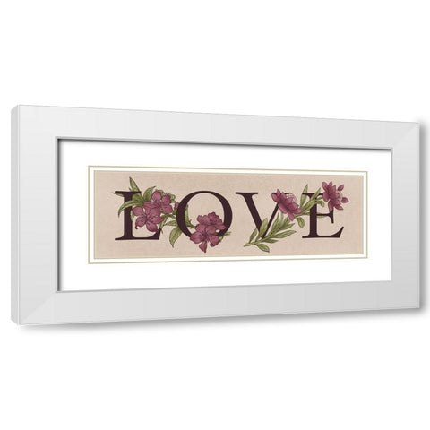 Floral Love 1 White Modern Wood Framed Art Print with Double Matting by Prime, Marcus