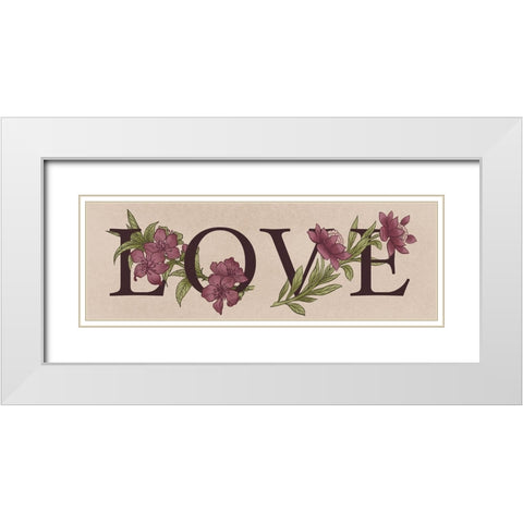 Floral Love 1 White Modern Wood Framed Art Print with Double Matting by Prime, Marcus