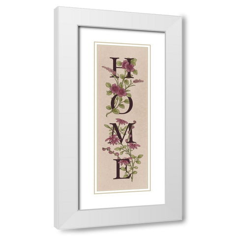 Floral Home 2 White Modern Wood Framed Art Print with Double Matting by Prime, Marcus