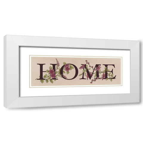 Floral Home 1 White Modern Wood Framed Art Print with Double Matting by Prime, Marcus