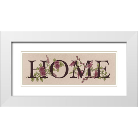 Floral Home 1 White Modern Wood Framed Art Print with Double Matting by Prime, Marcus