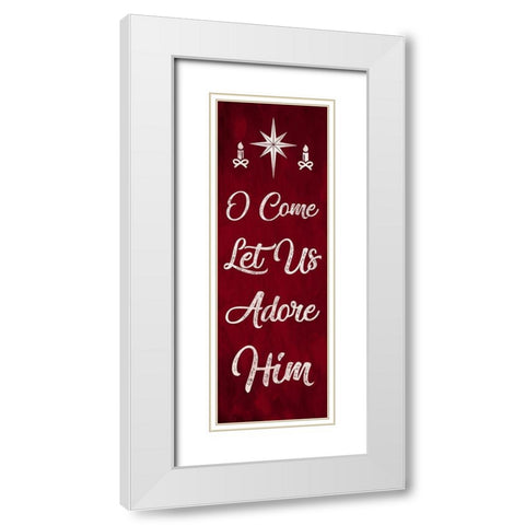 Let Us Adore Him White Modern Wood Framed Art Print with Double Matting by Prime, Marcus