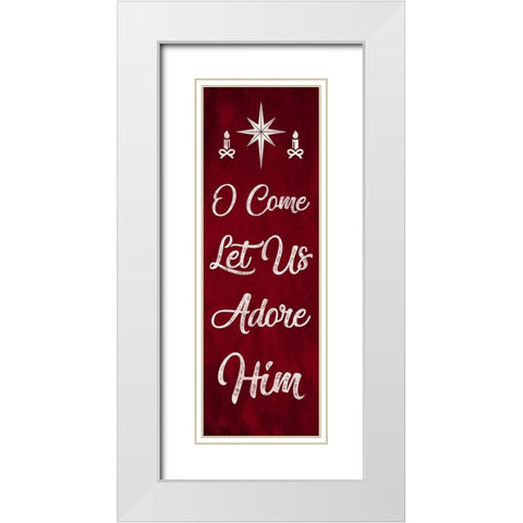 Let Us Adore Him White Modern Wood Framed Art Print with Double Matting by Prime, Marcus