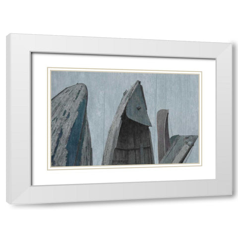 Wooden Boats White Modern Wood Framed Art Print with Double Matting by Prime, Marcus
