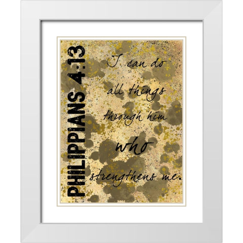 Philippians Strength White Modern Wood Framed Art Print with Double Matting by Prime, Marcus