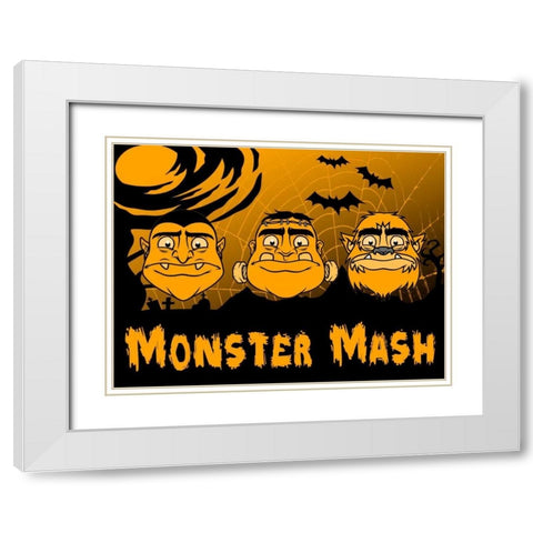 Monster Mash White Modern Wood Framed Art Print with Double Matting by Prime, Marcus