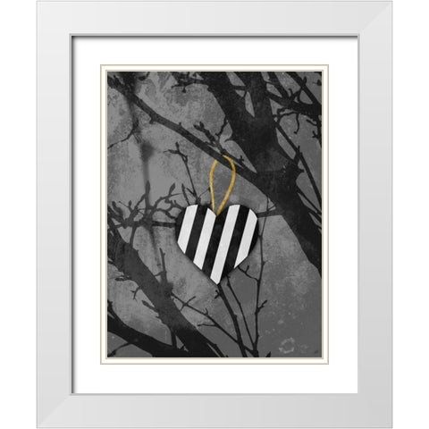 Lonely Heart White Modern Wood Framed Art Print with Double Matting by Prime, Marcus