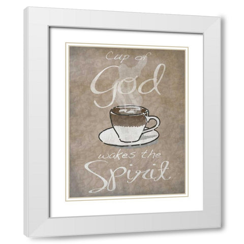 Cup Of God White Modern Wood Framed Art Print with Double Matting by Prime, Marcus