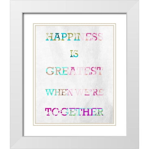 Greatest Happiness White Modern Wood Framed Art Print with Double Matting by Prime, Marcus