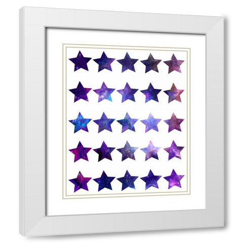 Rockin Stars White Modern Wood Framed Art Print with Double Matting by Prime, Marcus