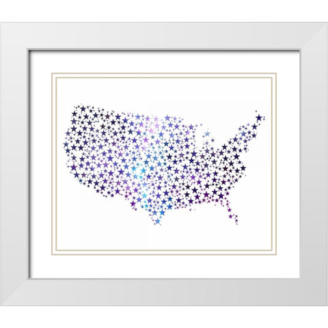 Rockin USA White Modern Wood Framed Art Print with Double Matting by Prime, Marcus