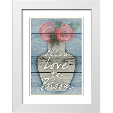Blooming Love White Modern Wood Framed Art Print with Double Matting by Prime, Marcus