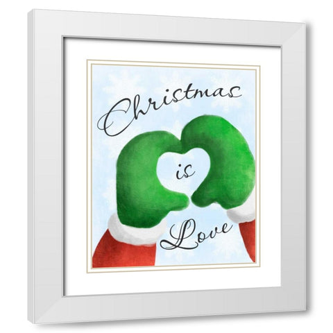 Christmas Is Love 2 White Modern Wood Framed Art Print with Double Matting by Prime, Marcus