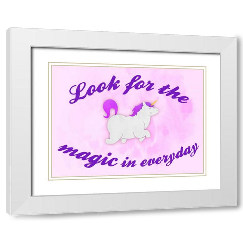 Unicorn Magic White Modern Wood Framed Art Print with Double Matting by Prime, Marcus