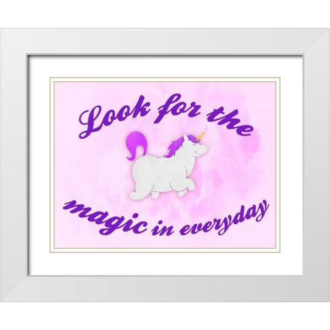 Unicorn Magic White Modern Wood Framed Art Print with Double Matting by Prime, Marcus
