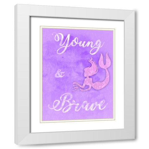 Brave Mermaids White Modern Wood Framed Art Print with Double Matting by Prime, Marcus