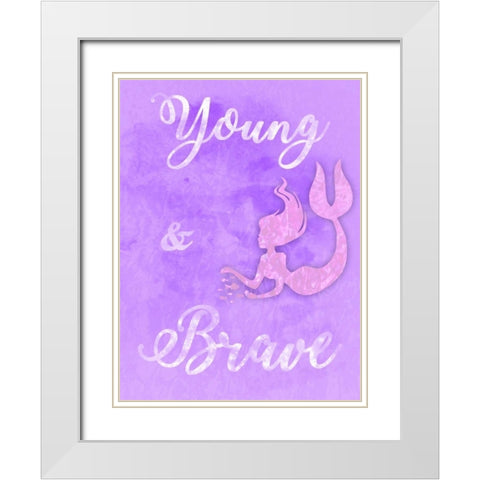 Brave Mermaids White Modern Wood Framed Art Print with Double Matting by Prime, Marcus