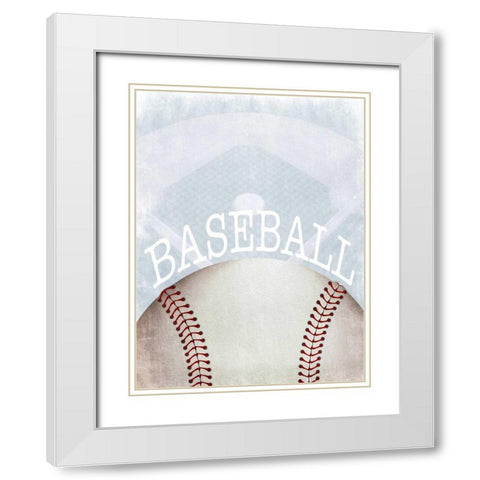 Baseball Love 2 White Modern Wood Framed Art Print with Double Matting by Prime, Marcus