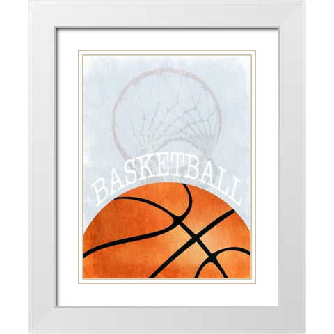 Basketball Love 2 White Modern Wood Framed Art Print with Double Matting by Prime, Marcus